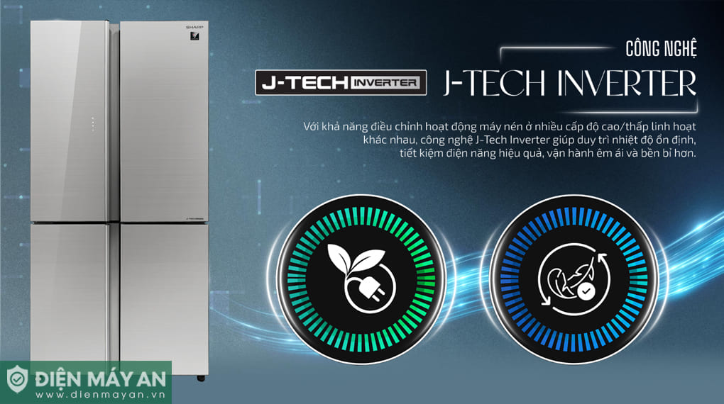 Tủ lạnh Sharp Inverter 572 lít Multi Door SJ-FXP650VG-SL